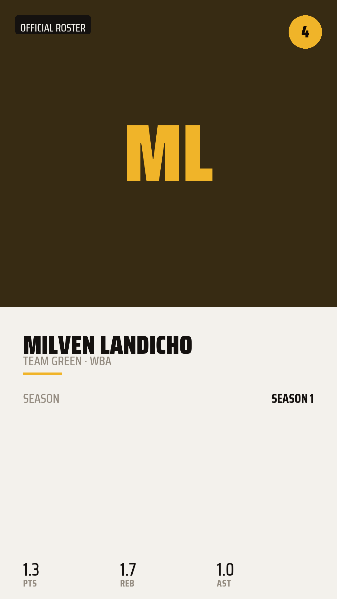 Official Roster Card card style preview