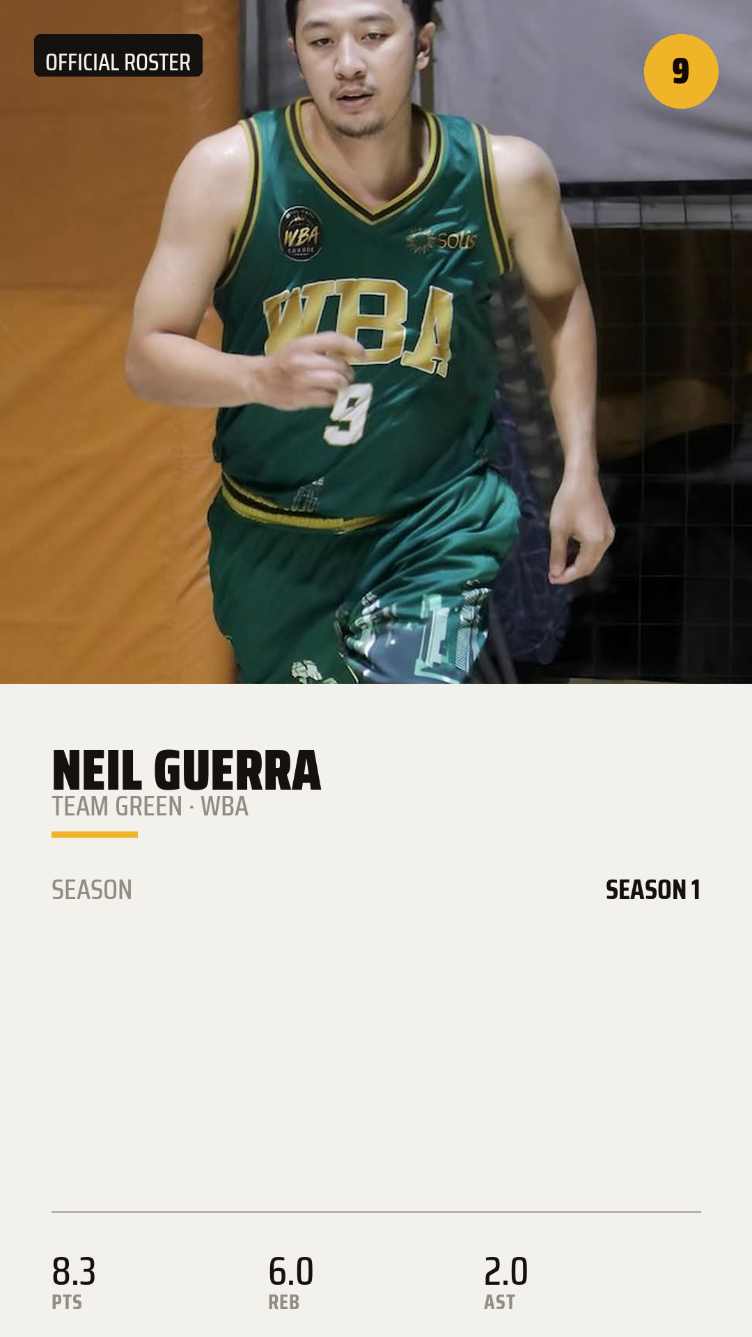 Official Roster Card card style preview