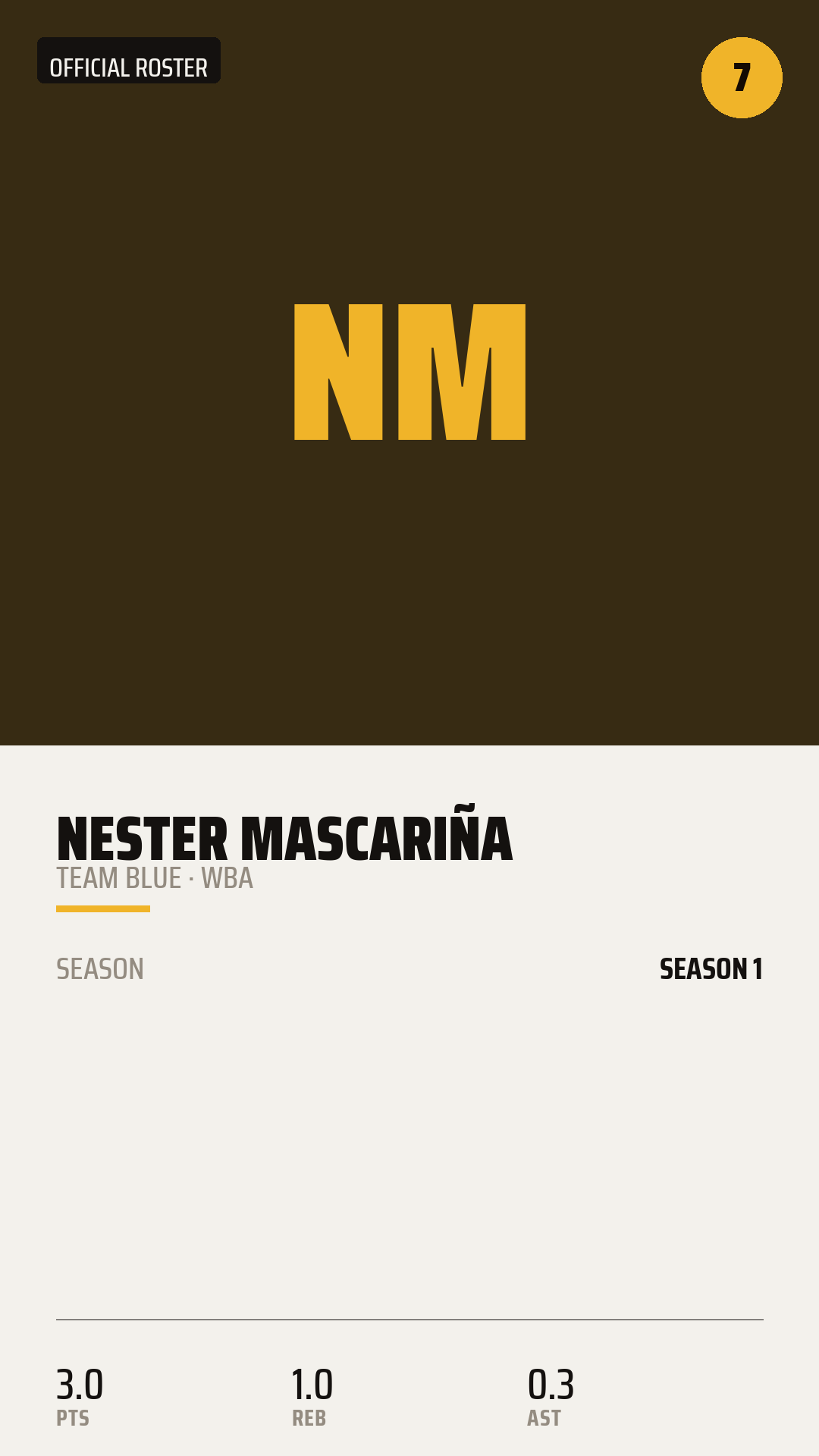Official Roster Card card style preview