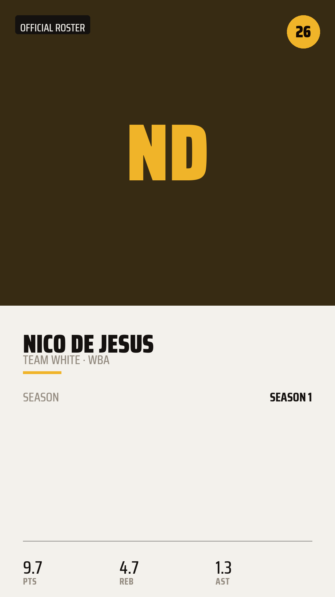 Official Roster Card card style preview