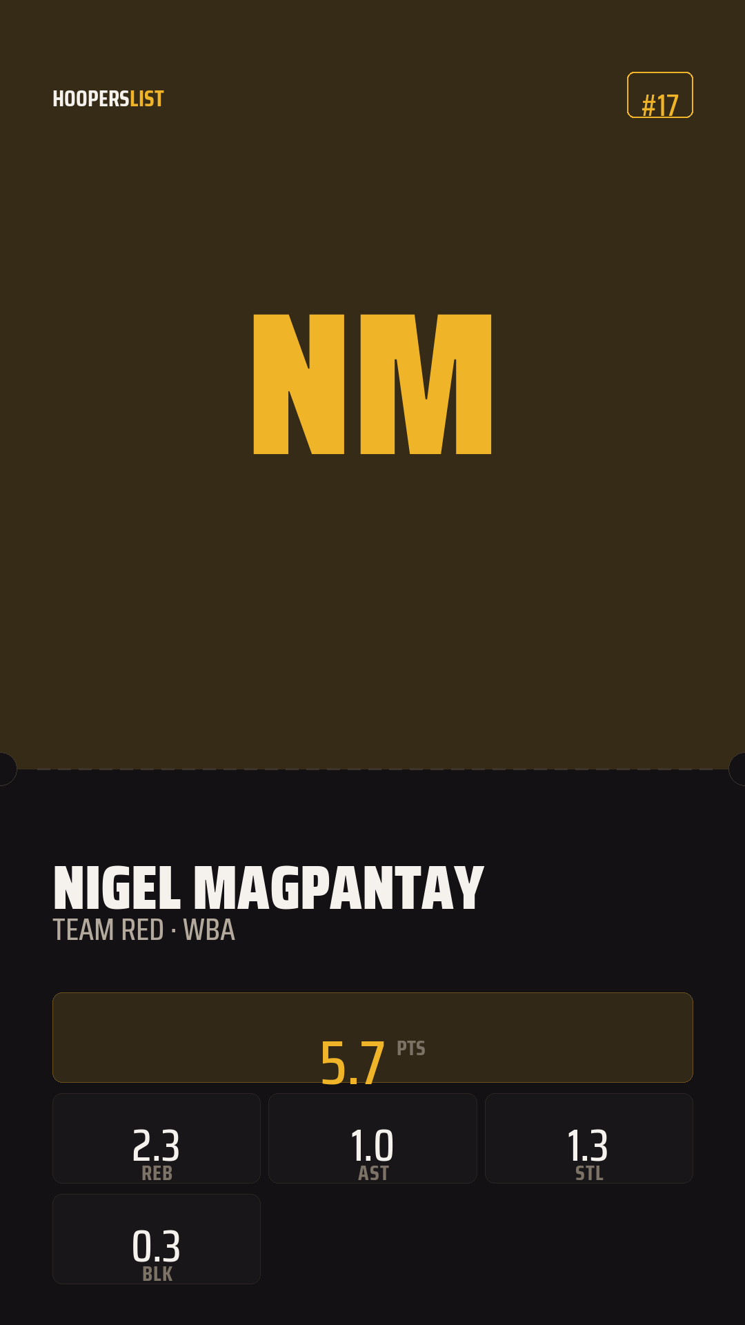Ticket Stub card style preview