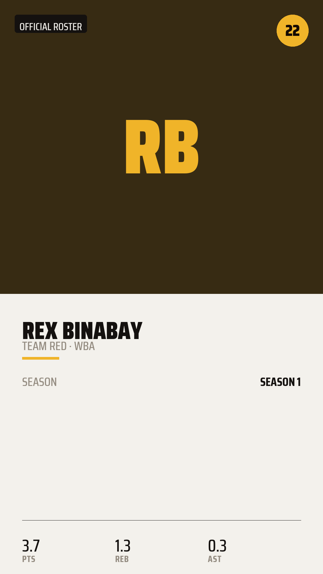 Official Roster Card card style preview