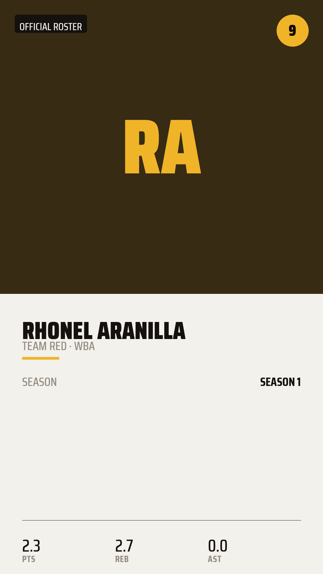 Official Roster Card card style preview