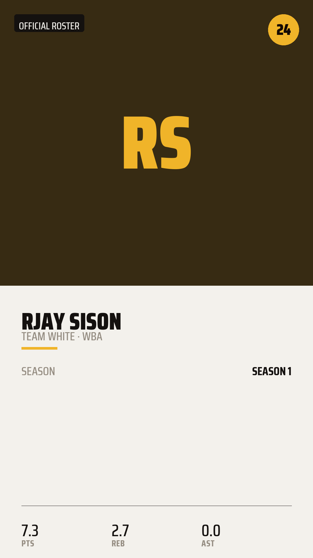 Official Roster Card card style preview