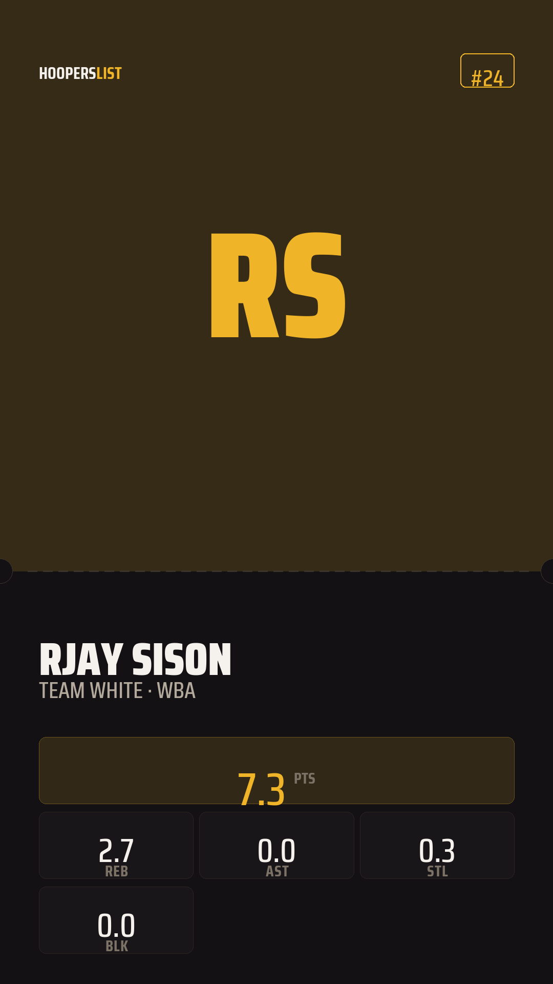 Ticket Stub card style preview