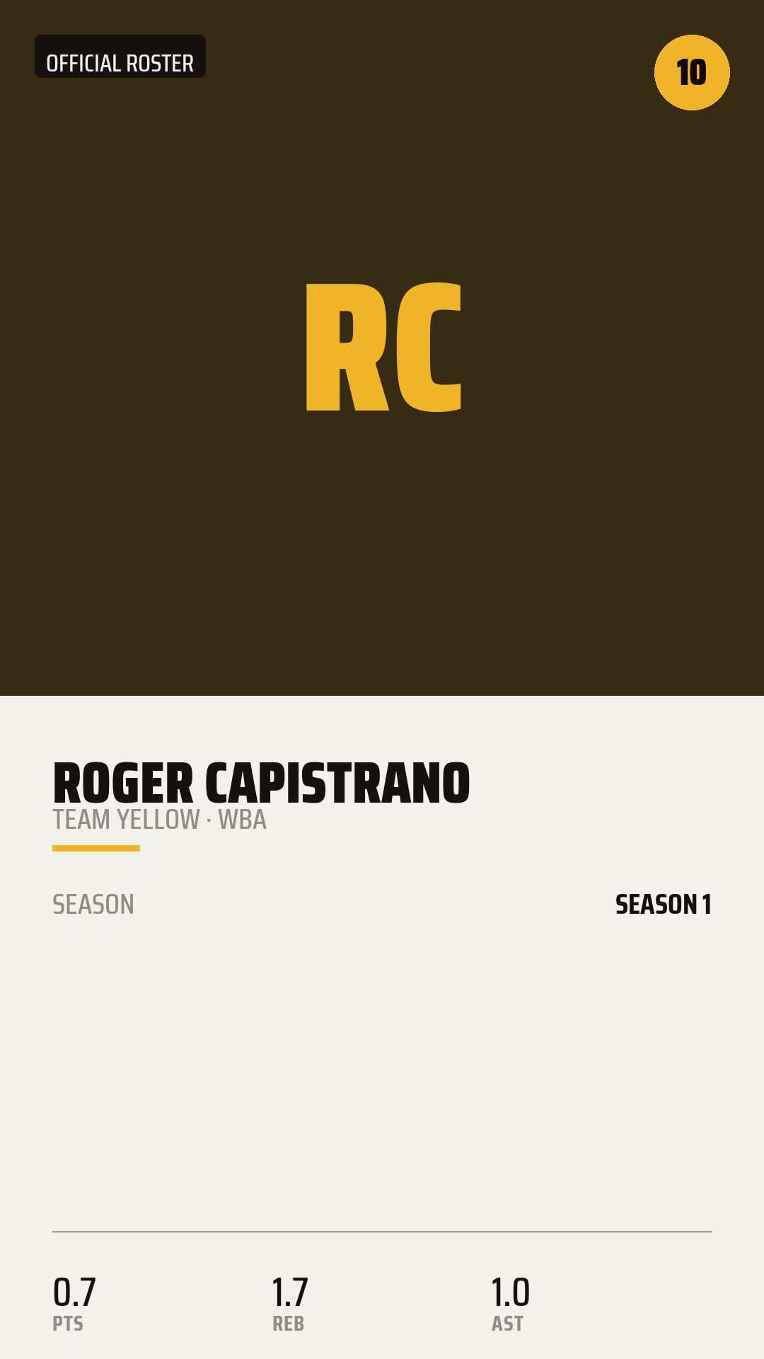 Official Roster Card card style preview