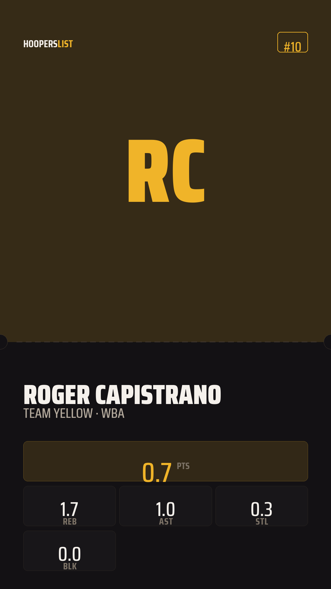 Ticket Stub card style preview