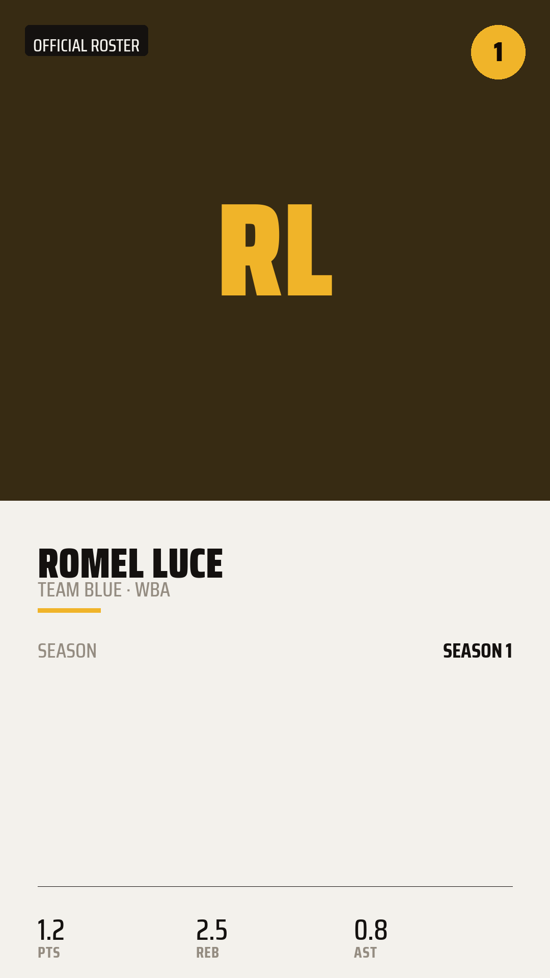 Official Roster Card card style preview