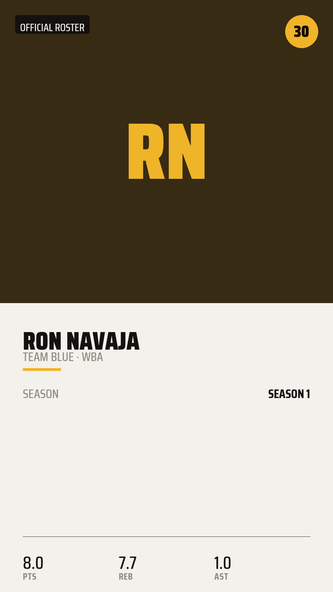 Official Roster Card card style preview