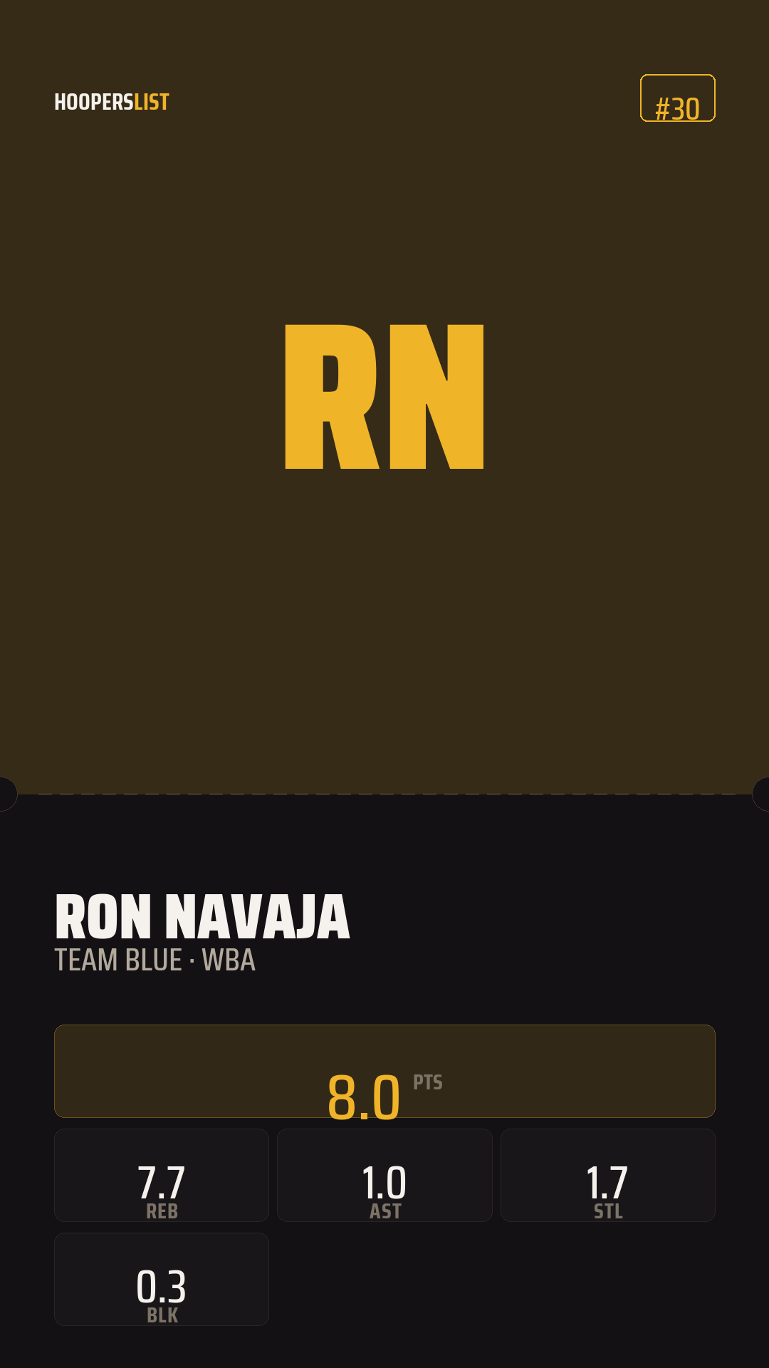 Ticket Stub card style preview