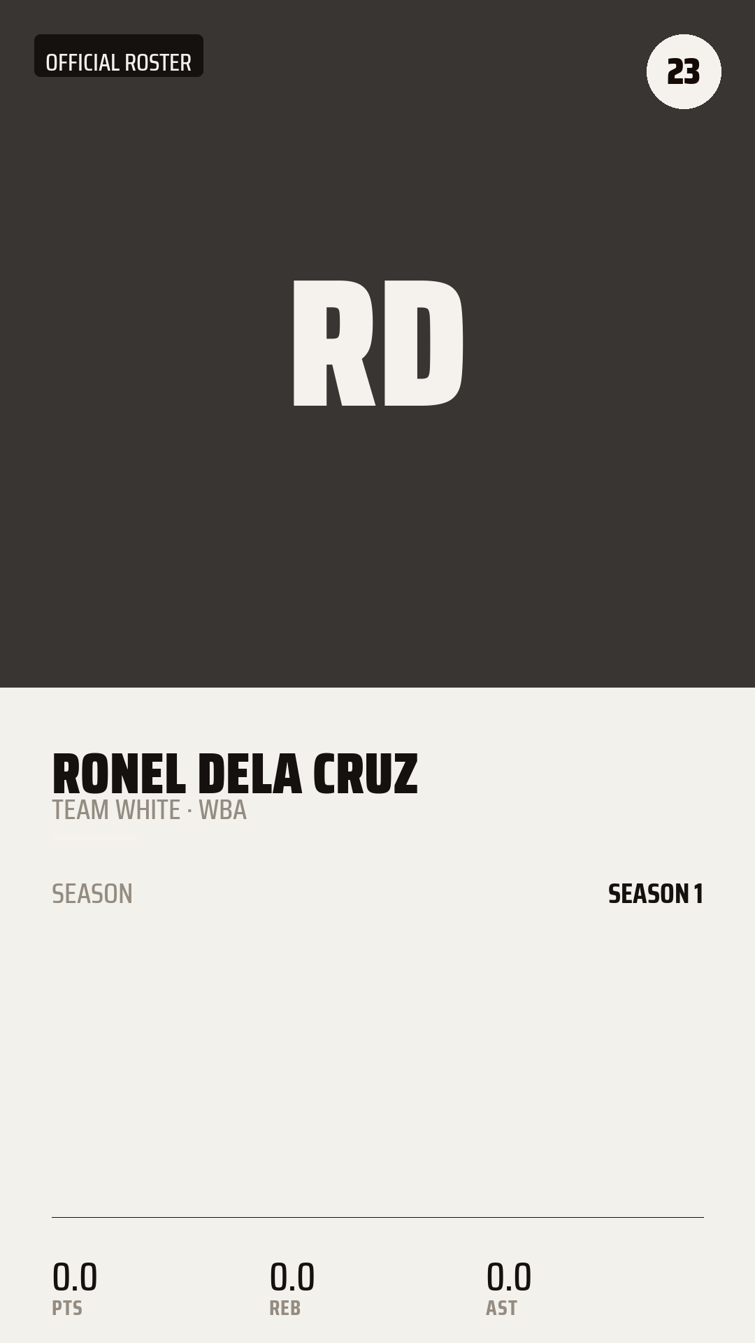 Official Roster Card card style preview