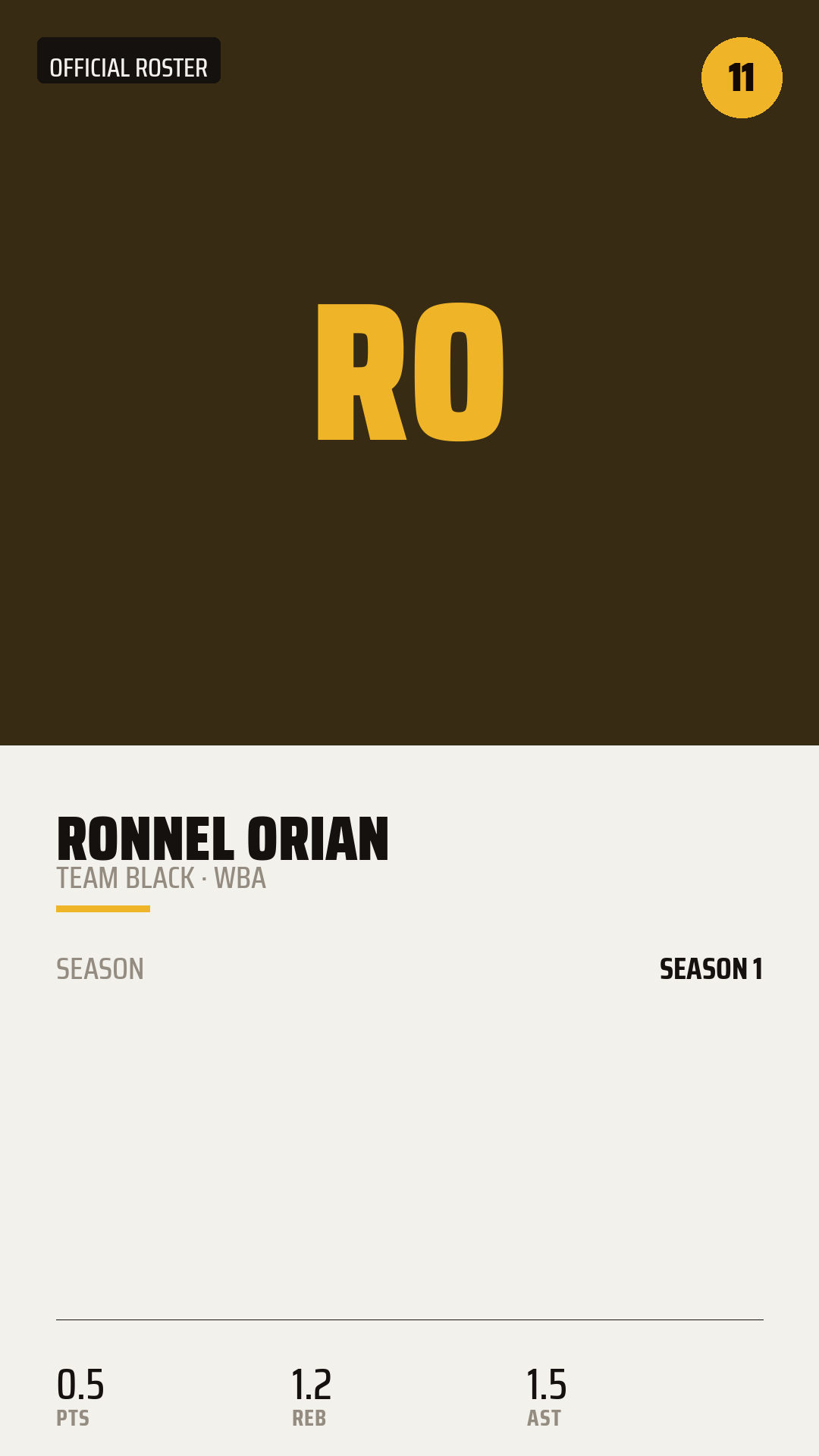 Official Roster Card card style preview