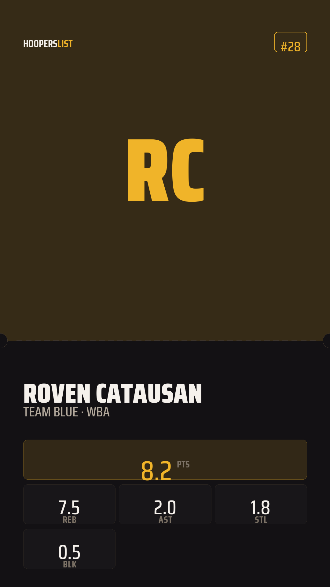 Ticket Stub card style preview