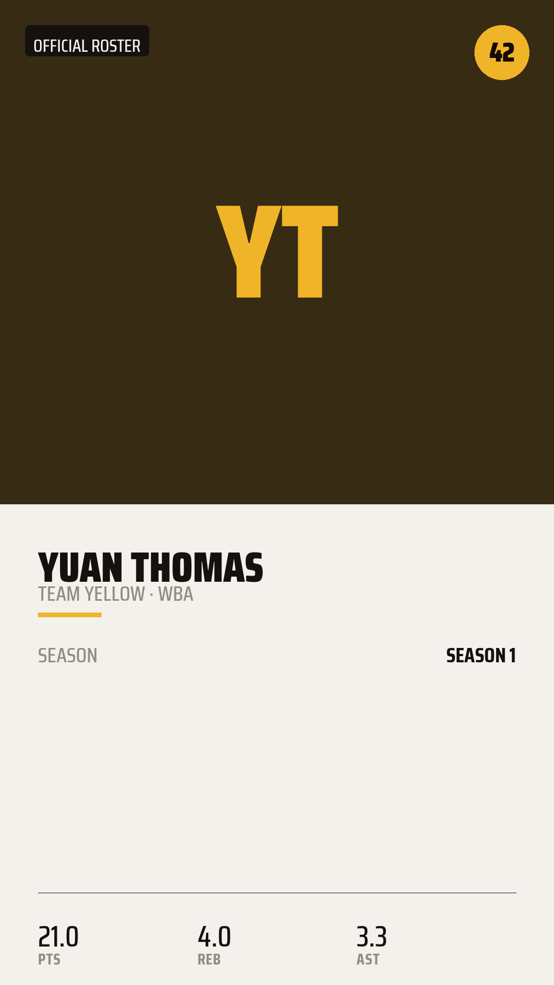 Official Roster Card card style preview